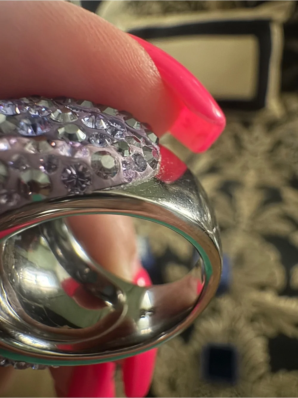 Swarovski Purple Pave Crystal Dome Ring